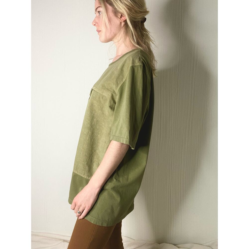 FOLK Moss Green Cotton Linen T Shirt US 5/XL - Picture 6 of 13